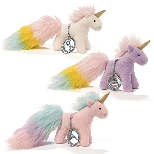Pink Gund 4/" Unicorn Rainbow Poof Tails